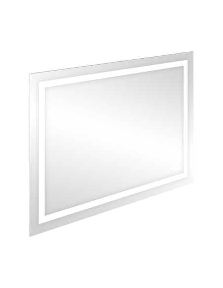 Lustro prostokątne poziome LED 80x60 cm (z wbudowanym włącznikiem, z marginesem, 4000K)