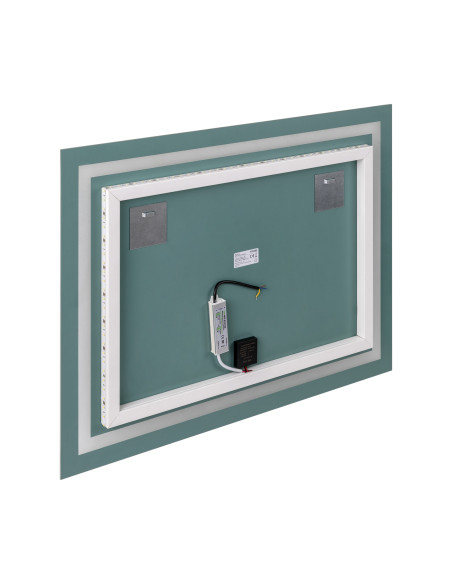 Lustro prostokątne poziome LED 80x60 cm (z wbudowanym włącznikiem, z marginesem, 4000K)