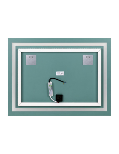 Lustro prostokątne poziome LED 80x60 cm (z wbudowanym włącznikiem, z marginesem, 4000K)