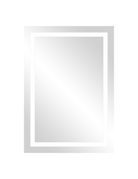 Lustro prostokątne pionowe LED 50x70 cm (z wbudowanym włącznikiem, z marginesem, 4000K)