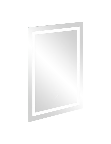 Lustro prostokątne pionowe LED 50x70 cm (z wbudowanym włącznikiem, z marginesem, 4000K)