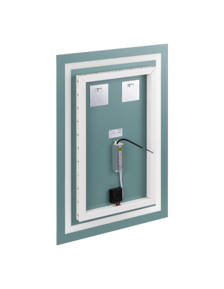 Lustro prostokątne pionowe LED 50x70 cm (z wbudowanym włącznikiem, z marginesem, 4000K)