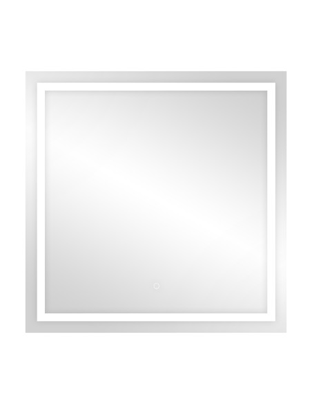 Kwadratowe lustro LED 80x80 cm (z wbudowanym włącznikiem, z marginesem, 4000K)