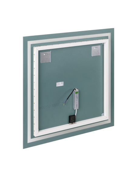 Kwadratowe lustro LED 80x80 cm (z wbudowanym włącznikiem, z marginesem, 4000K)