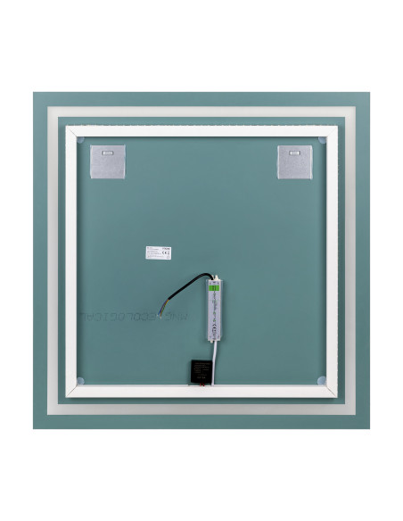 Kwadratowe lustro LED 80x80 cm (z wbudowanym włącznikiem, z marginesem, 4000K)