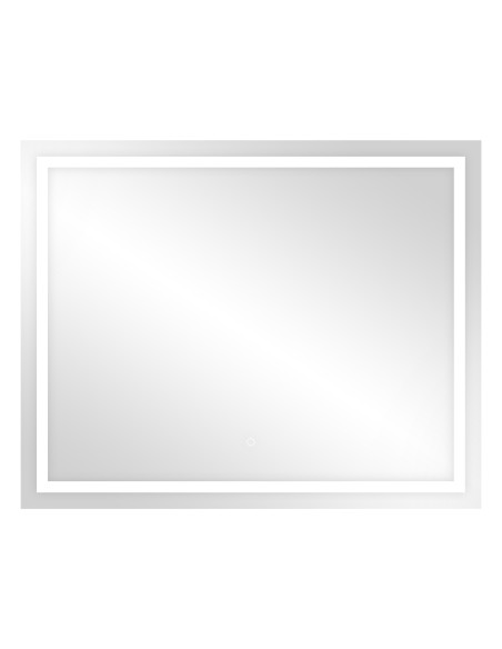 Lustro prostokątne poziome LED 100x80 cm  (z wbudowanym włącznikiem, z marginesem, 4000K)