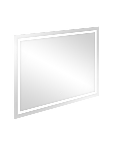 Lustro prostokątne poziome LED 100x80 cm  (z wbudowanym włącznikiem, z marginesem, 4000K)