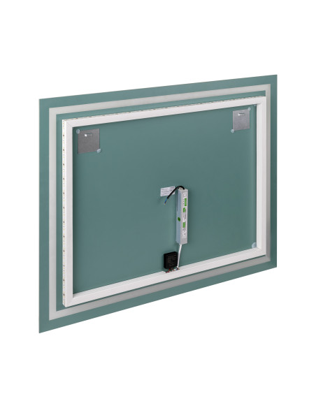 Lustro prostokątne poziome LED 100x80 cm  (z wbudowanym włącznikiem, z marginesem, 4000K)