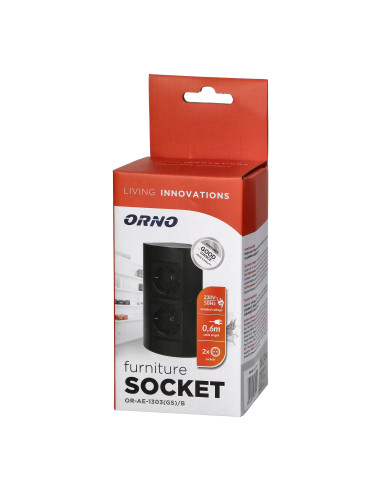 Gniazdo meblowe bez wyłącznika, 2x2P+Z...