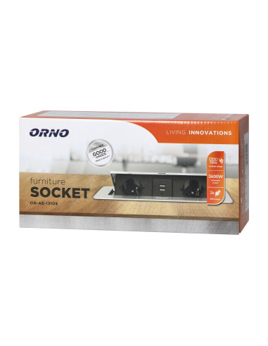 Gniazda meblowe wpuszczane w blat z płaskim...