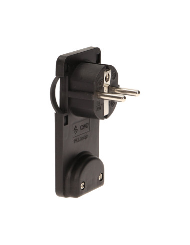 Wtyczka płaska, Uni-Schuko z uchwytem, czarna