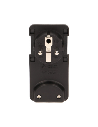 Wtyczka płaska, Uni-Schuko z uchwytem, czarna