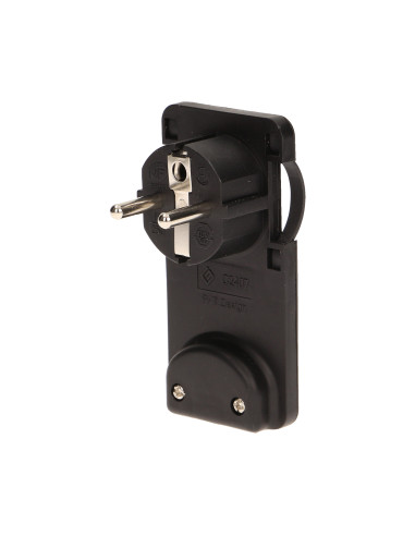 Wtyczka płaska, Uni-Schuko z uchwytem, czarna