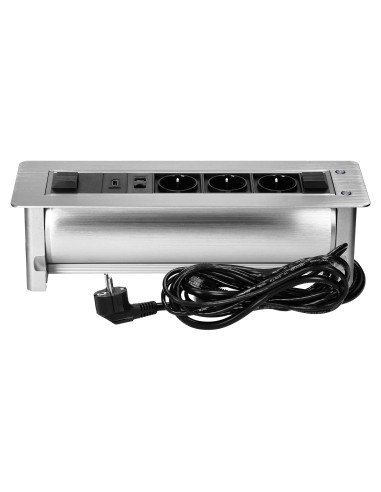  Gniazdo meblowe wpuszczane w blat z płaskim...