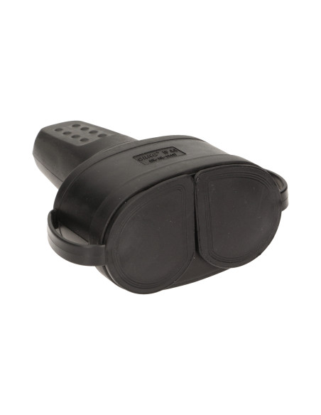 Bryzgoszczelne, podwójne gniazdo gumowe 2P+Z, IP44