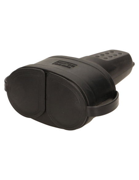 Bryzgoszczelne, podwójne gniazdo gumowe 2P+Z, IP44, wersja schuko