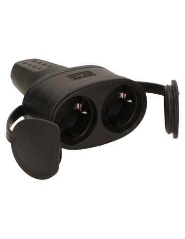 Bryzgoszczelne, podwójne gniazdo gumowe 2P+Z,...