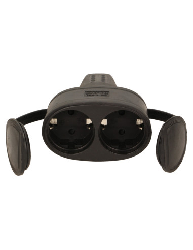 Bryzgoszczelne, podwójne gniazdo gumowe 2P+Z,...