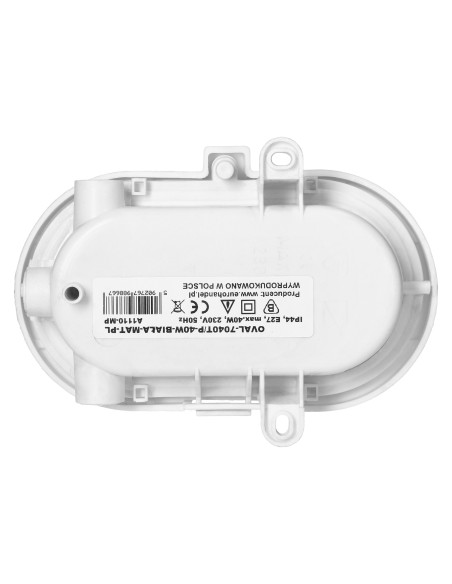  OVAL 7040T/P, oprawa oświetleniowa, 40W, E27, IP44, IK10, klosz poliwęglan matowy, podstawa polipropylen, siatka...