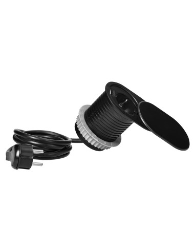  Gniazdo meblowe Ø6cm, czarne, wpuszczane w...