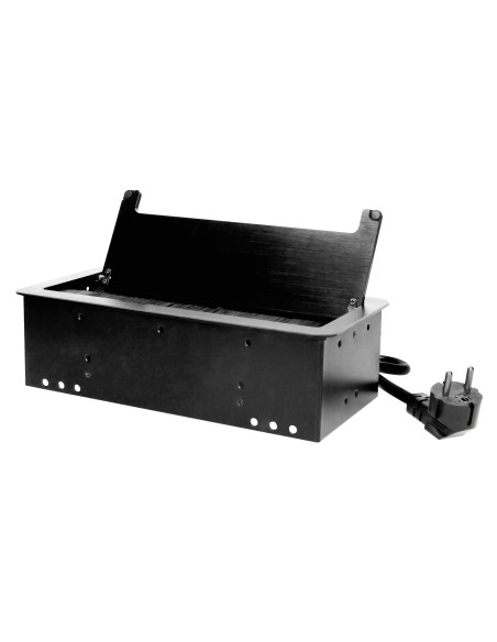  Gniazdo meblowe wpuszczane w blat z płaskim frezowanym rantem, szczotką przeciwkurzową, ładowarką USB i przewodem...