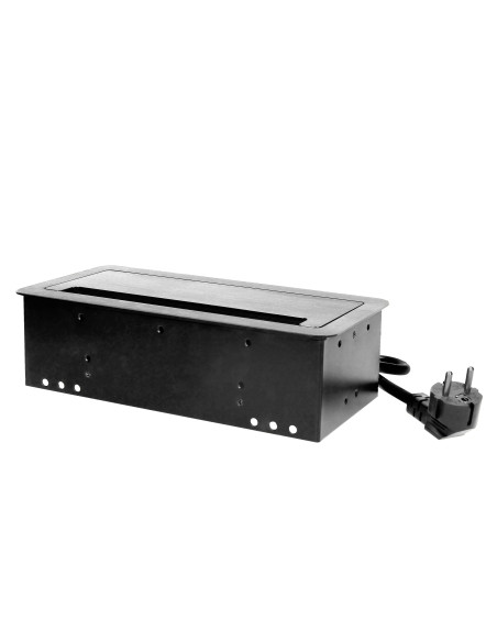  Gniazdo meblowe wpuszczane w blat z płaskim frezowanym rantem, szczotką przeciwkurzową, ładowarką USB i przewodem...