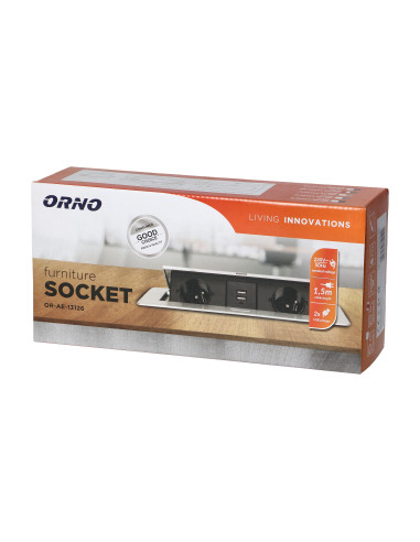  Gniazda meblowe wpuszczane w blat z płaskim...