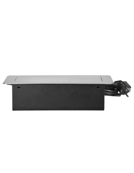  Gniazda meblowe wpuszczane w blat z płaskim frezowanym rantem, ładowarką USB i przewodem 1,5m, 2x2P+Z (Schuko),...