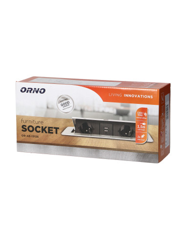  Gniazda meblowe wpuszczane w blat z płaskim...