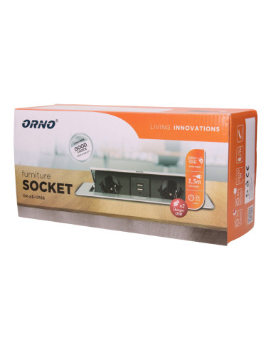 Gniazdo meblowe wpuszczane w blat z płaskim...