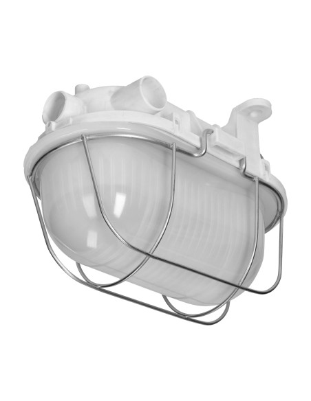  OVAL 7040T, oprawa oświetleniowa, 40W, E27, IP44, IK10, klosz poliwęglan matowy, podstawa polipropylen, siatka...