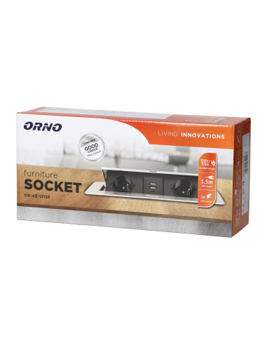  Gniazda meblowe wpuszczane w blat z płaskim...