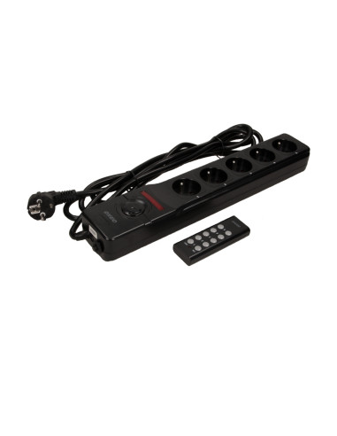 Przedłużacz 5 gniazd 2P+Z, sterowany...