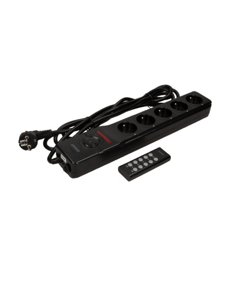 Przedłużacz 5 gniazd 2P+Z, sterowany bezprzewodowo, kabel 3x1,5mm², długość 3m