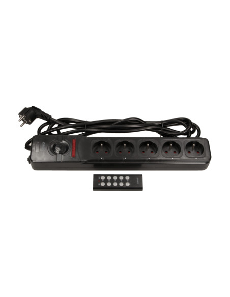 Przedłużacz 5 gniazd 2P+Z, sterowany bezprzewodowo, kabel 3x1,5mm², długość 3m