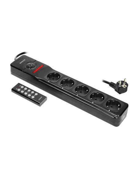 Przedłużacz 5 gniazd 2P+Z, sterowany bezprzewodowo, kabel 3x1,5mm², długość 3m, wersja Schuko