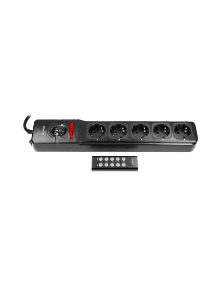 Przedłużacz 5 gniazd 2P+Z, sterowany bezprzewodowo, kabel 3x1,5mm², długość 3m, wersja Schuko