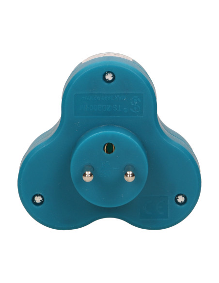 Rozgałęźnik 3x2P+Z, turkusowy