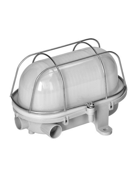  OVAL 7040T, oprawa oświetleniowa, 40W, E27, IP44, IK10, klosz poliwęglan matowy, podstawa polipropylen, siatka...