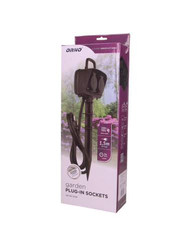 Gniazdo ogrodowe 2x2P+Z, 3680W, IP44, przewód...