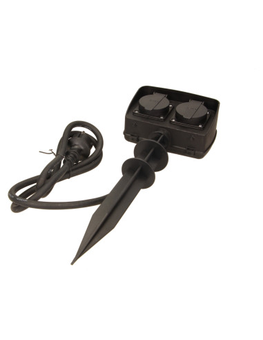 Gniazdo ogrodowe 2x2P+Z, 3680W, IP44, przewód...