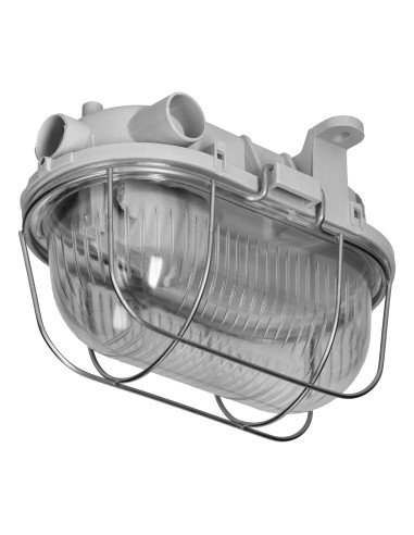 OVAL 7040T, oprawa oświetleniowa, 40W, E27, IP44, IK10, klosz poliwęglan przeźroczysty, podstawa polipropylen, siatka...