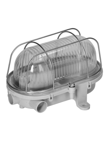  OVAL 7040T, oprawa oświetleniowa, 40W, E27, IP44, IK10, klosz poliwęglan przeźroczysty, podstawa polipropylen, siatka...