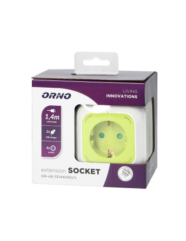 Przedłużacz 4-krotny(Schuko) z ładowarką 2xUSB...