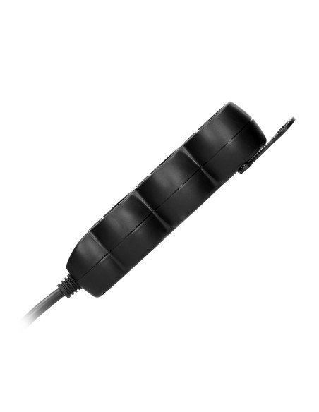 Przedłużacz 3-krotny 2P+Z, 1,5m H05VV-F 3x1,0mm², Imax 10A, płaska wtyczka, czarny