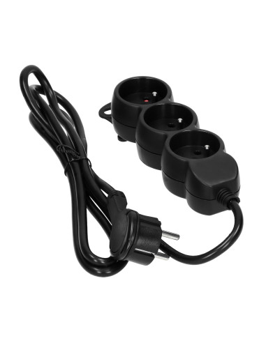 Przedłużacz 3-krotny 2P+Z, 3m H05VV-F 3x1,0mm²,...