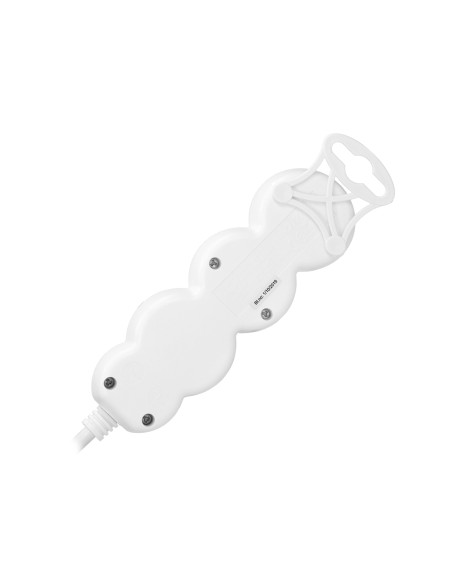 Przedłużacz 3-krotny 2P+Z, 1,5m H05VV-F 3x1,0mm² , Imax 10A, biały