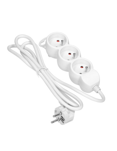 Przedłużacz 3-krotny 2P+Z, 5m H05VV-F 3x1,0mm²,...