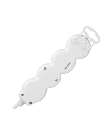 Przedłużacz 3-krotny 2P+Z z wyłącznikiem, 1,5m H05VV-F 3x1,0mm², Imax 10A, biały