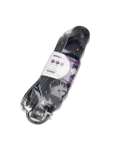 Przedłużacz 5-krotny 2P+Z, 3m H05VV-F 3x1,0mm²,...